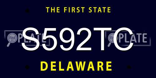 S592TC Delaware License Plate