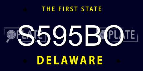 S595BO Delaware License Plate