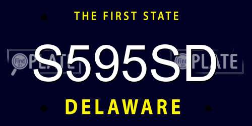 S595SD Delaware License Plate