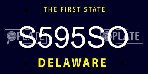S595SO Delaware License Plate