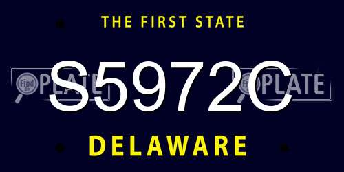 S5972C Delaware License Plate