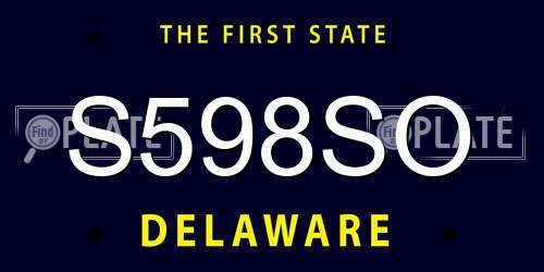 S598SO Delaware License Plate