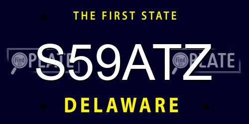 S59ATZ Delaware License Plate