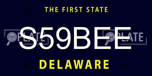 S59BEE Delaware License Plate