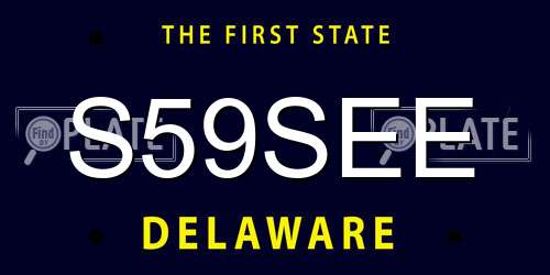 S59SEE Delaware License Plate