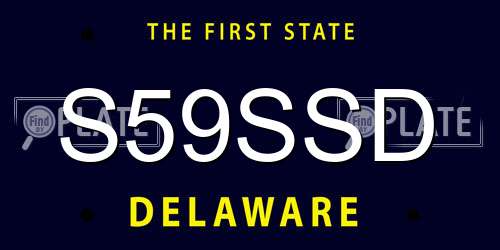 S59SSD Delaware License Plate