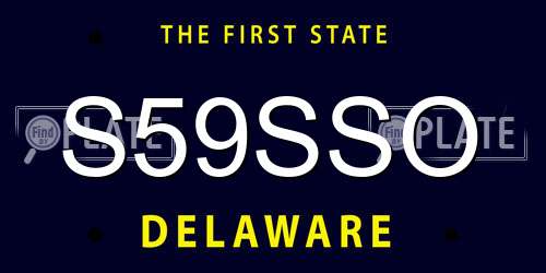 S59SSO Delaware License Plate