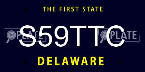 S59TTC Delaware License Plate