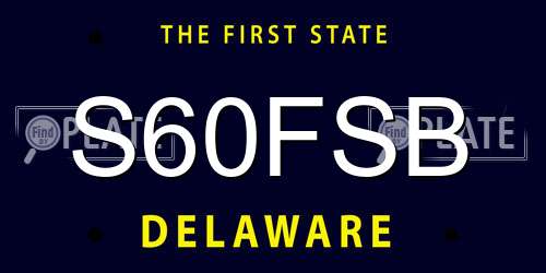S60FSB Delaware License Plate