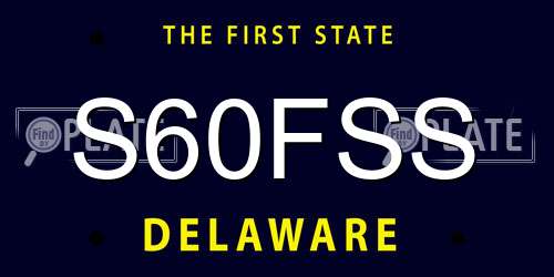 S60FSS Delaware License Plate
