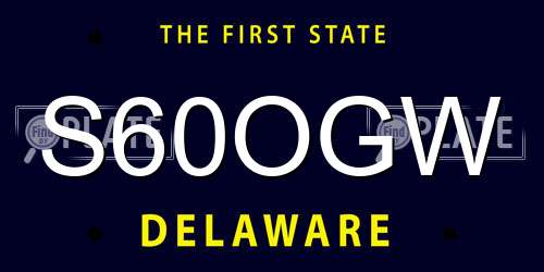 S60OGW Delaware License Plate