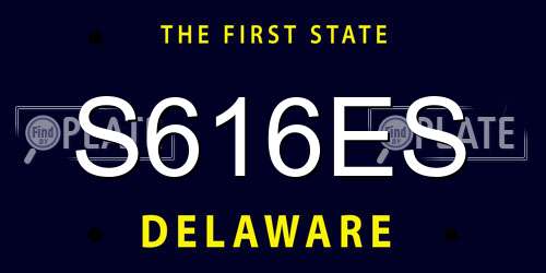 S616ES Delaware License Plate