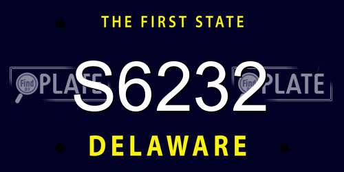 S6232 Delaware License Plate