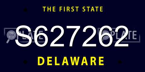 S627262 Delaware License Plate