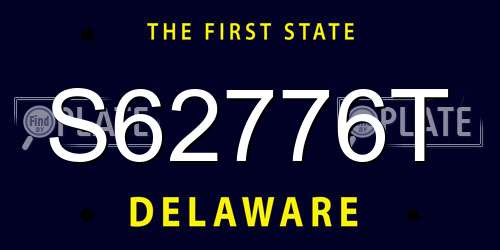 S62776T Delaware License Plate