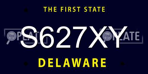 S627XY Delaware License Plate