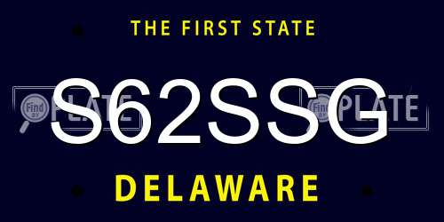 S62SSG Delaware License Plate