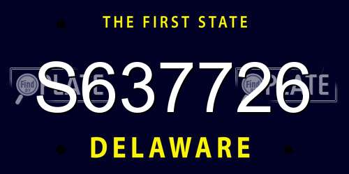 S637726 Delaware License Plate