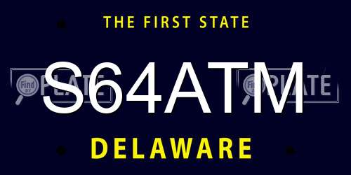 S64ATM Delaware License Plate