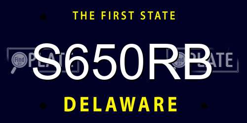 S650RB Delaware License Plate