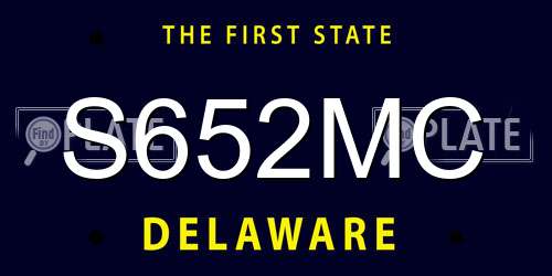 S652MC Delaware License Plate
