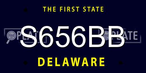S656BB Delaware License Plate