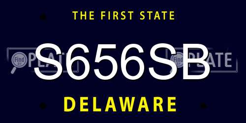 S656SB Delaware License Plate