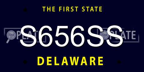 S656SS Delaware License Plate
