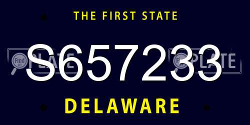 S657233 Delaware License Plate