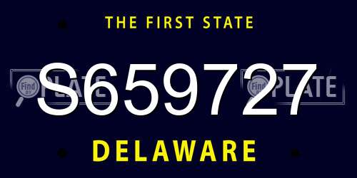 S659727 Delaware License Plate