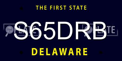 S65DRB Delaware License Plate