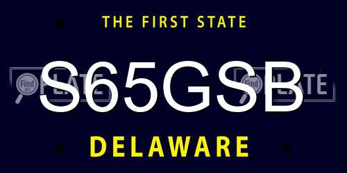 S65GSB Delaware License Plate