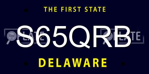 S65QRB Delaware License Plate