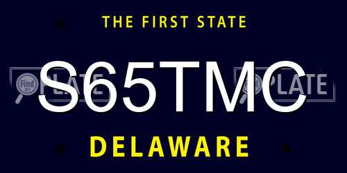 S65TMC Delaware License Plate