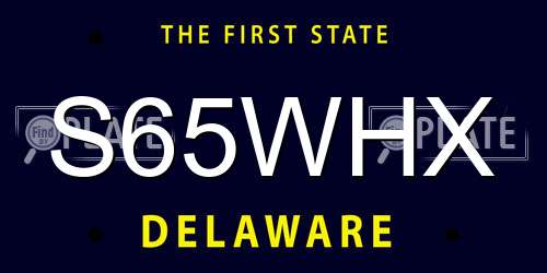 S65WHX Delaware License Plate