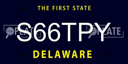 S66TPY Delaware License Plate