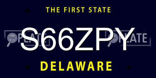 S66ZPY Delaware License Plate