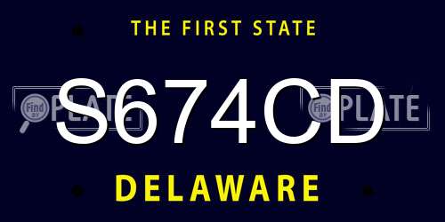 S674CD Delaware License Plate