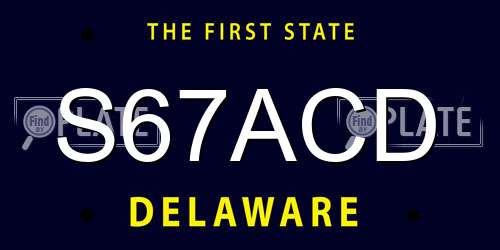 S67ACD Delaware License Plate