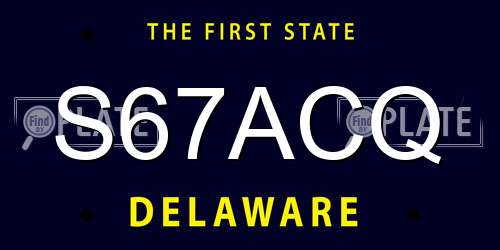 S67ACQ Delaware License Plate