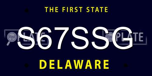 S67SSG Delaware License Plate