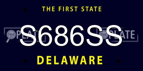 S686SS Delaware License Plate