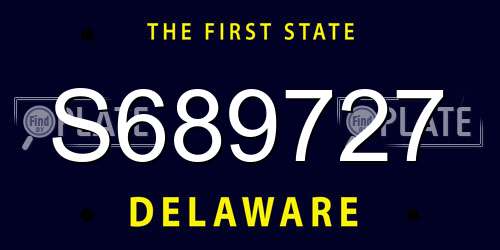 S689727 Delaware License Plate