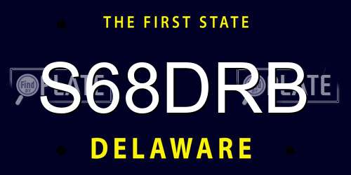 S68DRB Delaware License Plate