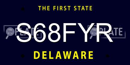 S68FYR Delaware License Plate