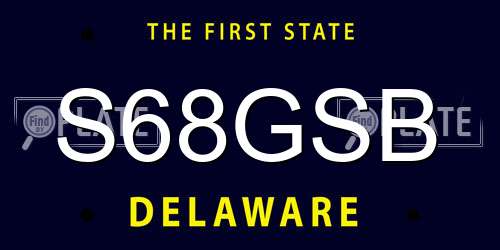 S68GSB Delaware License Plate