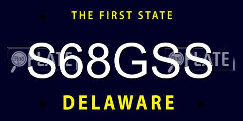 S68GSS Delaware License Plate