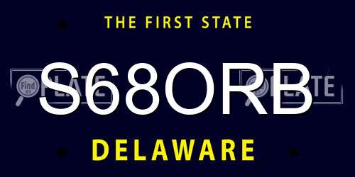 S68ORB Delaware License Plate
