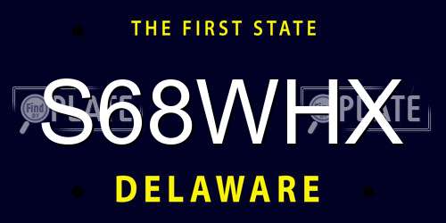 S68WHX Delaware License Plate