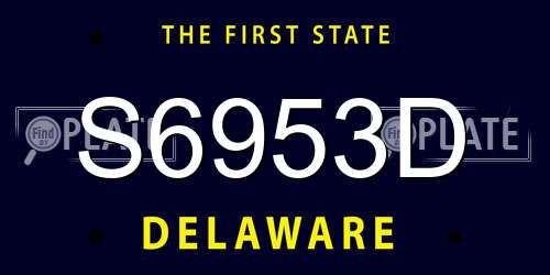 S6953D Delaware License Plate